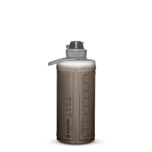 HydraPak Flux flexible water bottle that rolls up when empty