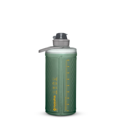 HydraPak Flux bottle with high-flow Twist-to-Drink nozzle