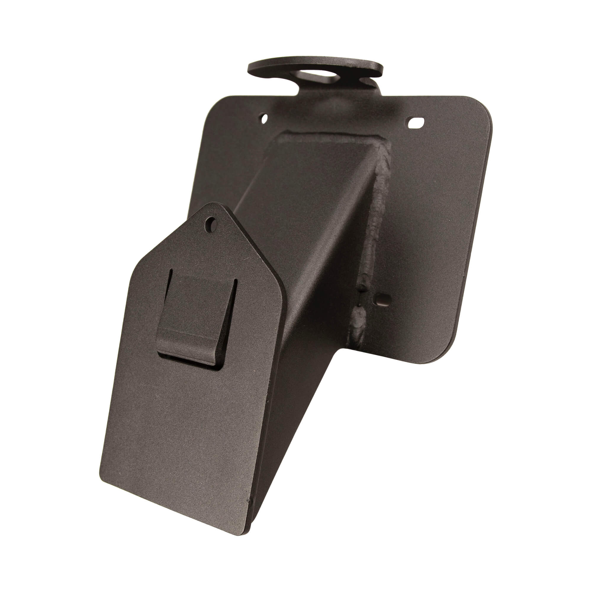 Side view of WaterPORT Day Tank securely attached to Ford truck using custom mount