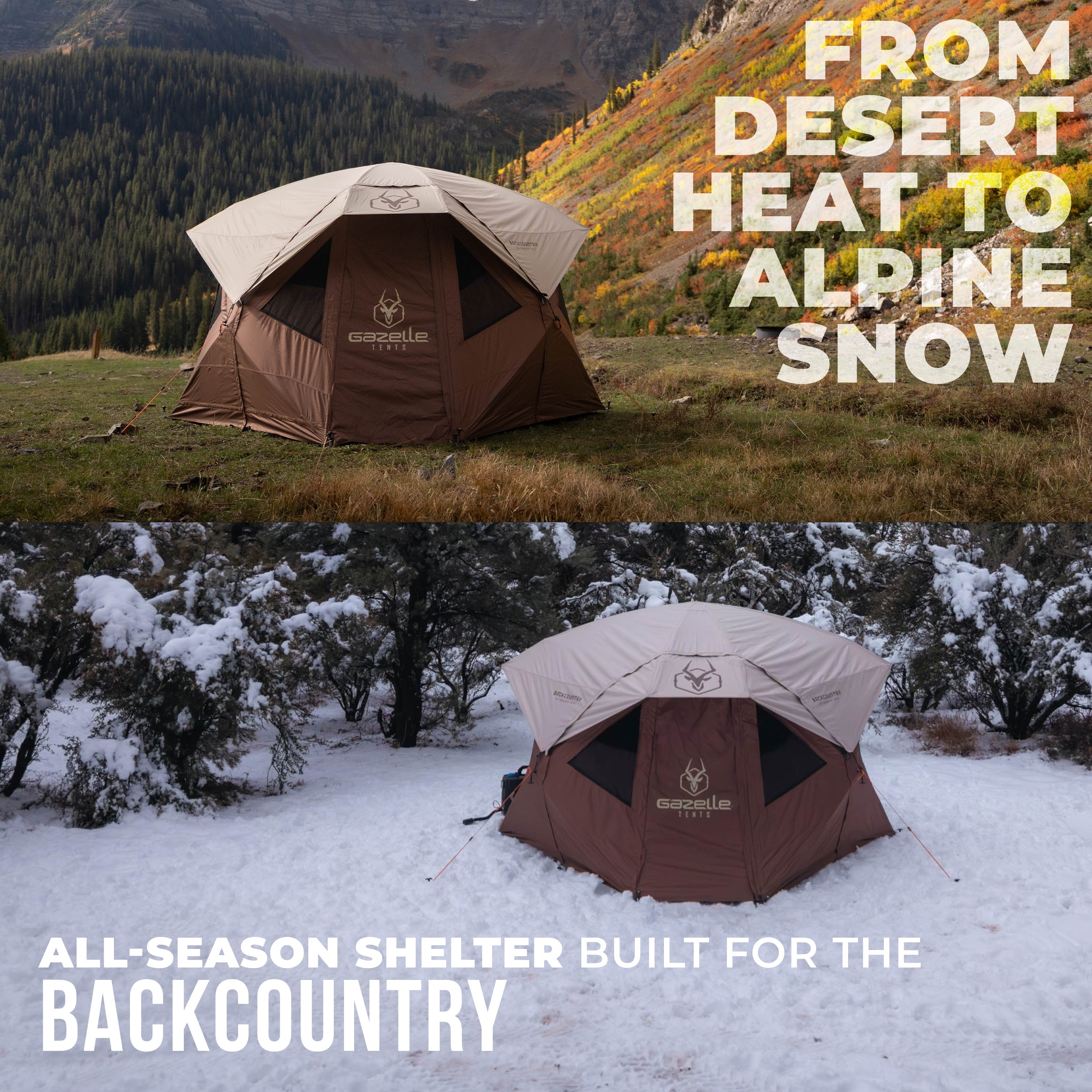 Gazelle Backcountry T5 4-season overland tent with instant hub setup
