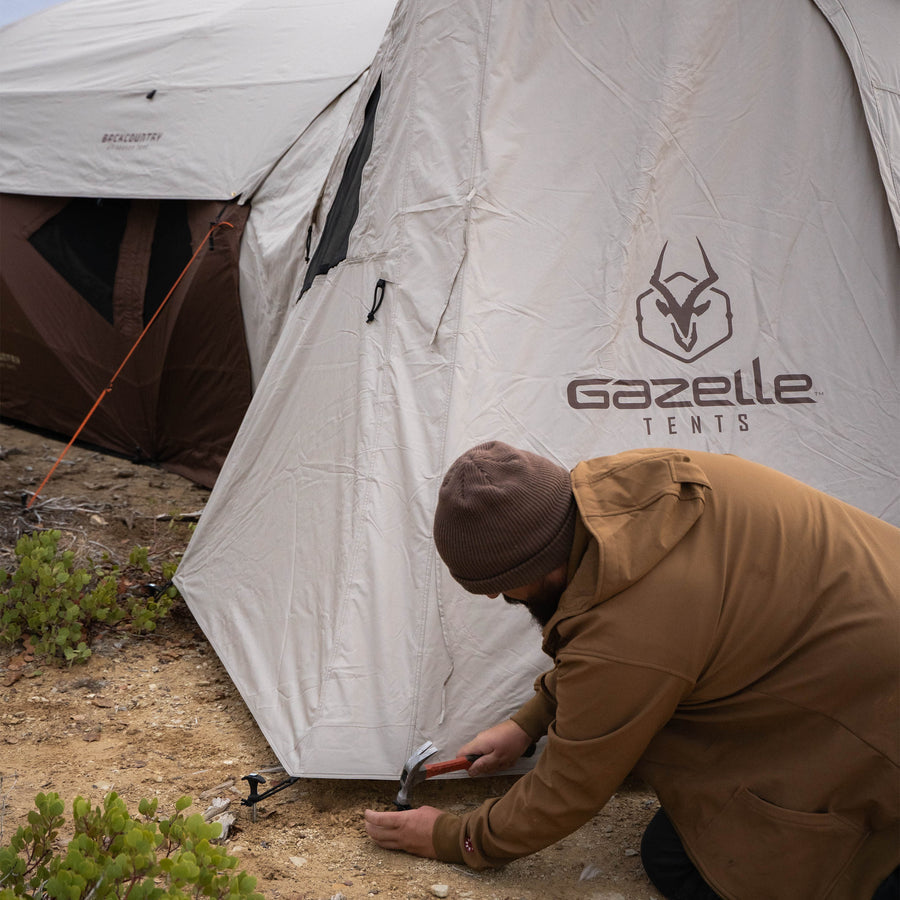 Gazelle Backcountry T10 vestibule used as covered cooking area