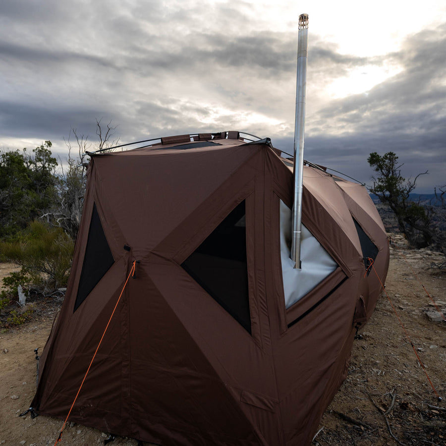 Fireproof fiberglass stove jack panel for Gazelle Backcountry tents