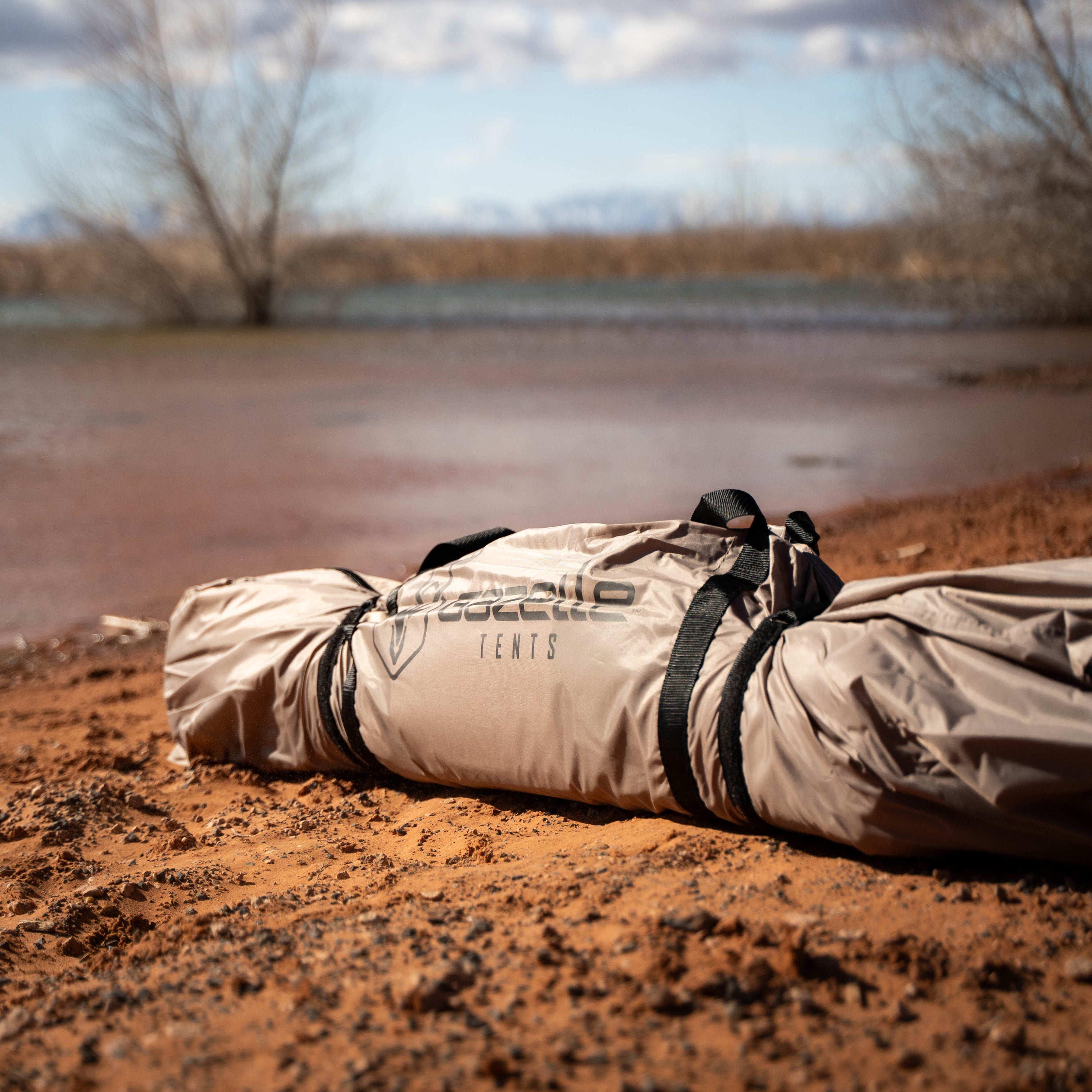 Gazelle G5 gazebo packed into oversized duffle bag for easy transport and storage