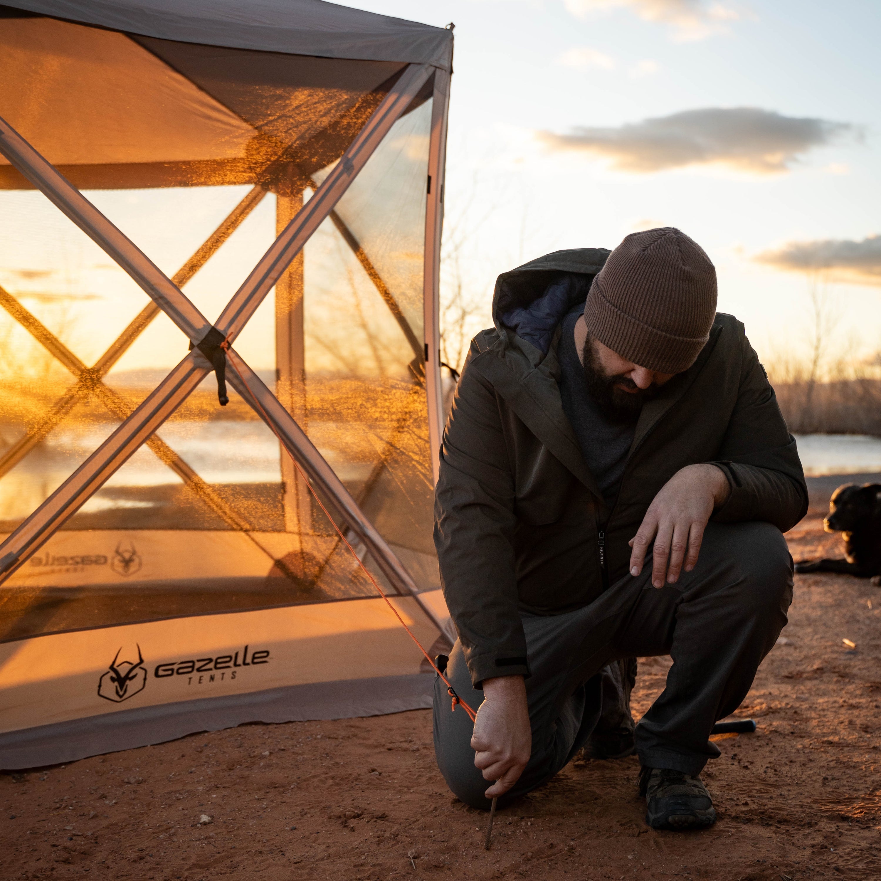 Gazelle All-Terrain Stakes and guy lines for securing gazebo on tough terrain