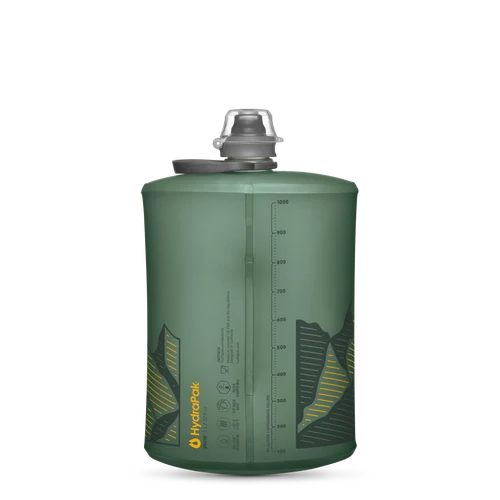 Collapsible soft water bottle for running and trail hiking