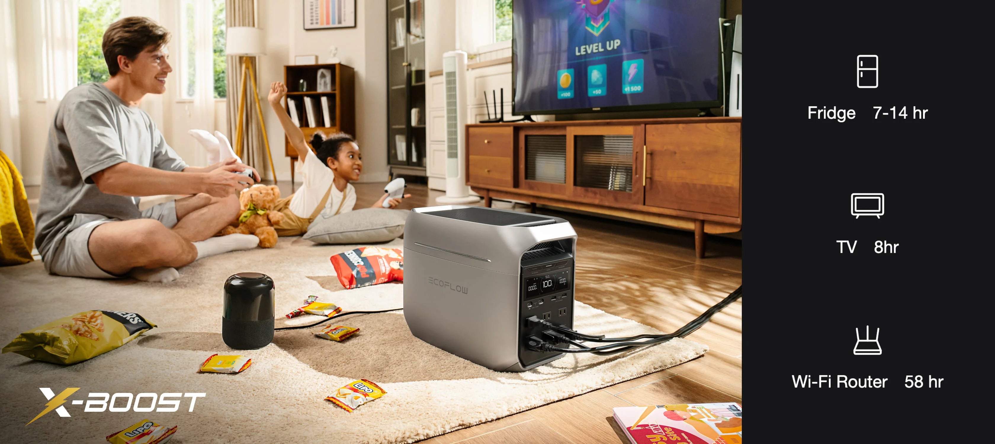 EcoFlow DELTA 3 Plus portable power station used for camping and outdoor adventures