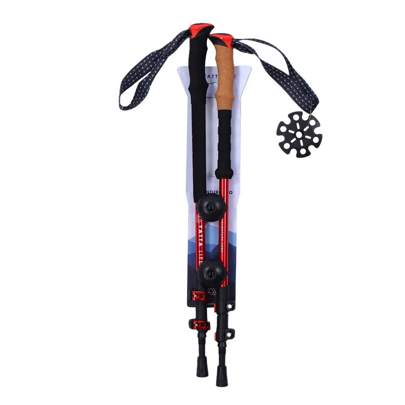 Durable 7075 aluminum trekking poles for rough terrain and outdoor travel