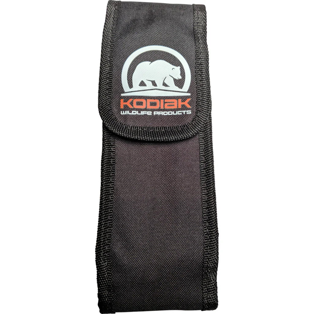 Bear spray holster attached to belt using horizontal nylon velcro loop