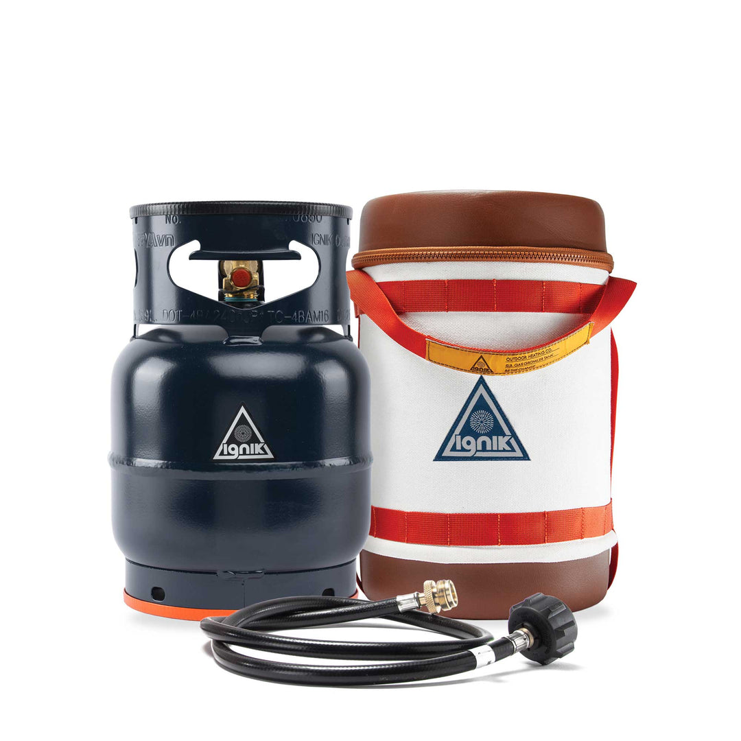 Award-winning reusable propane growler for camping, RVs, and outdoor cooking
