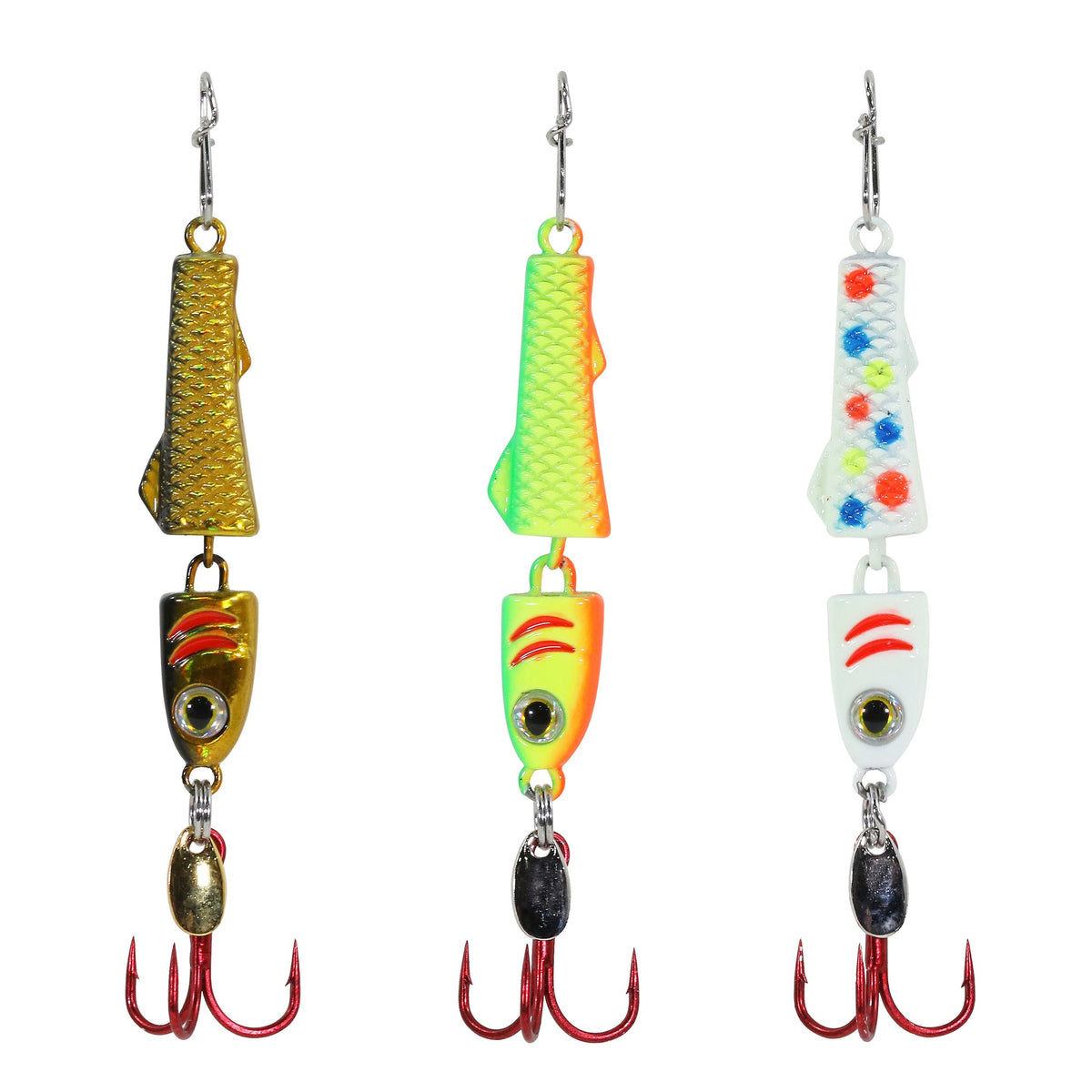 Clam Jointed Pinhead Pro ice fishing spoon kit three pack