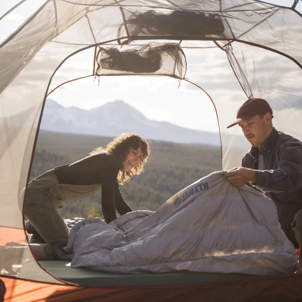 Fast fly setup with just rainfly and poles for lightweight shelter option