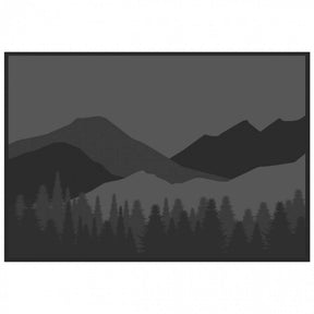 RV Mat 12'X9' with mountains in black and grey