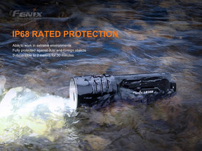 Lightweight Fenix LR35R flashlight, impact resistant and overheat protected