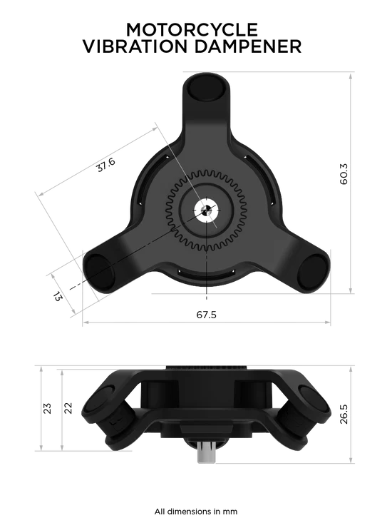 dimension of the vibration dampener 