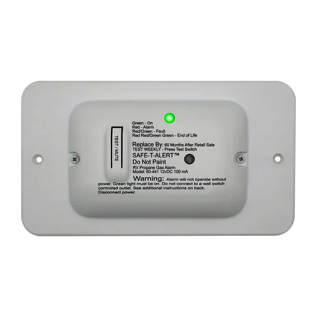 MTI 80 Series RV propane gas alarm 80-441-WT-TR LP leak detector white