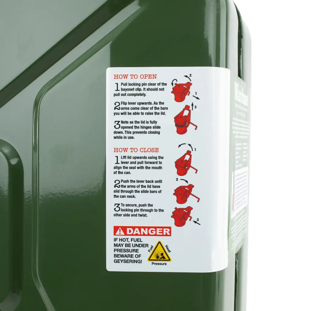 20L Wavian steel jerry can with durable powder-coated finish