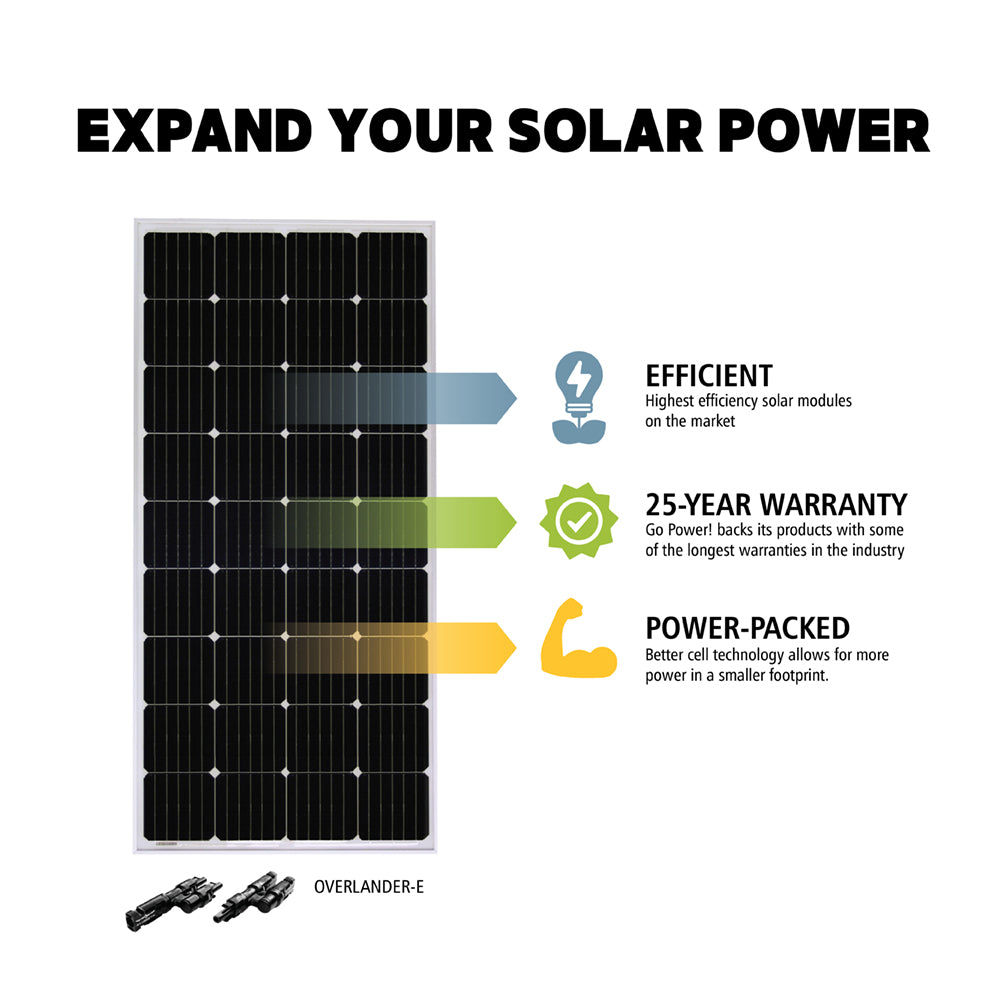 200W RV solar panel expansion kit with MC4 solar branch connectors