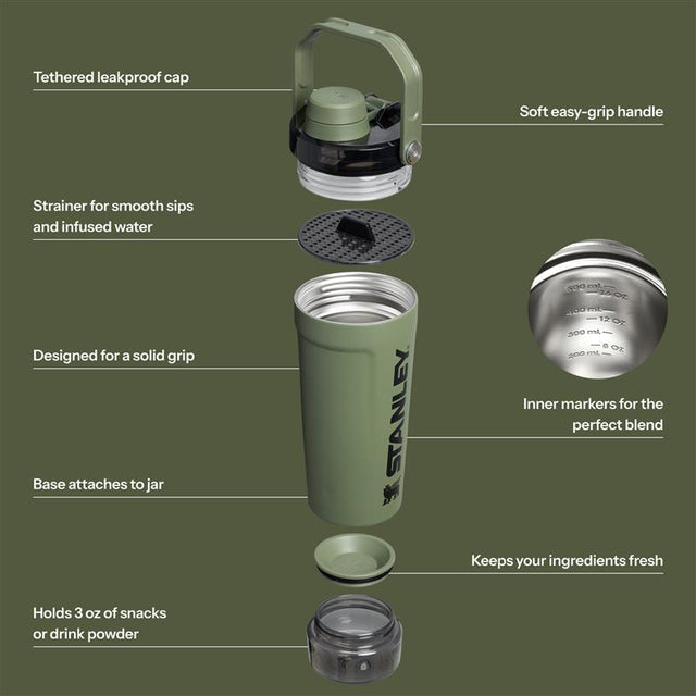 20 oz Activate Shaker Bottle in Dried Pine green color