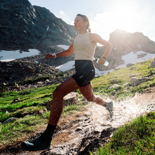 Lightweight soft water bottle for trail running and racing