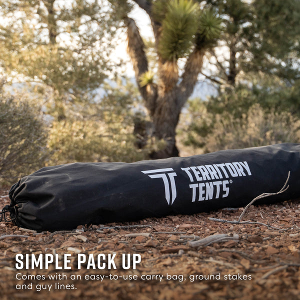 Camping privacy tent with oversized zippered door