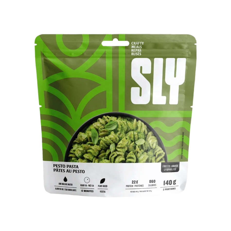 SLY Pesto Pasta freeze-dried meal with fusilli pasta and basil pesto