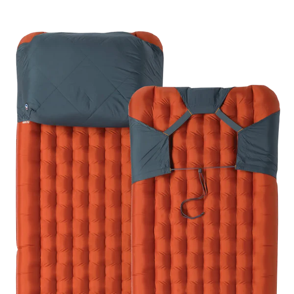 Attachable sleeping pad pillow holder for backpacking camping pads