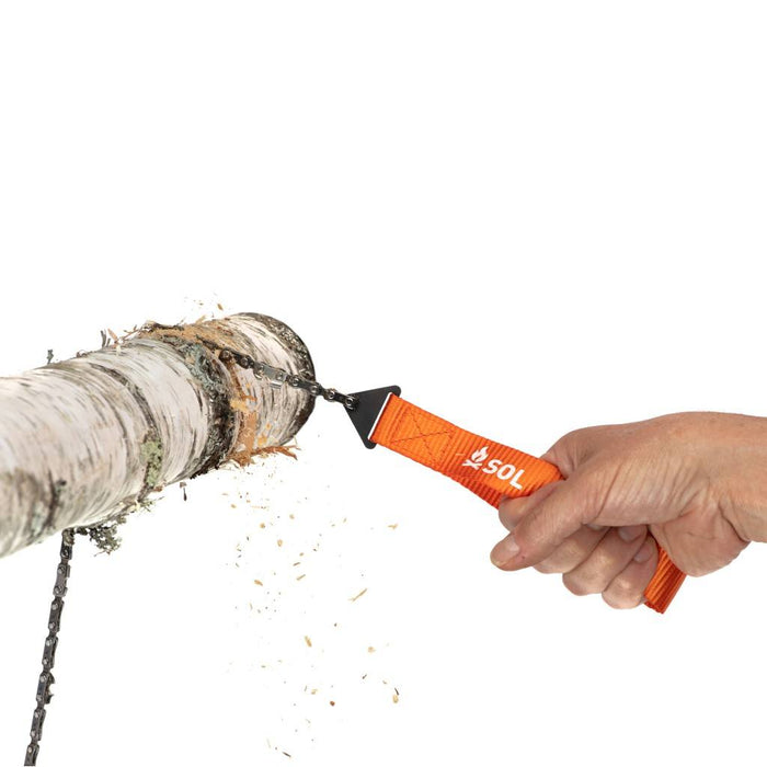 26-inch Pocket Chain Saw featuring 11 cutting teeth for cutting firewood