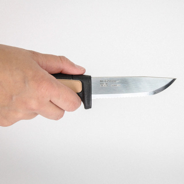Serrated Morakniv Pro Rope SRT (S) knife designed for rope, nylon, and industrial cutting tasks