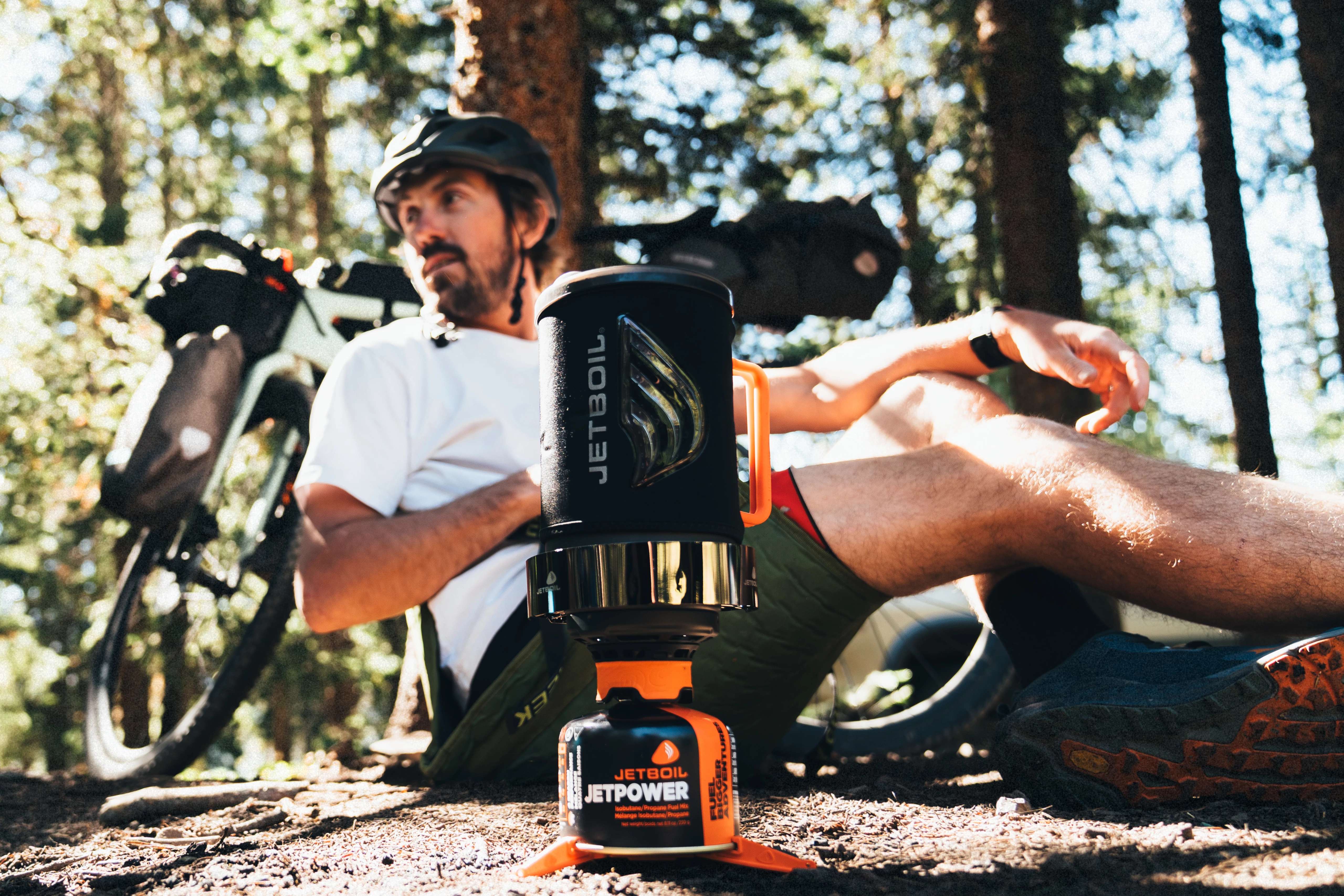 Jetboil Flash folding silicone handles for secure grip