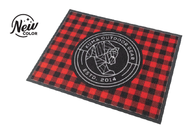 Kuma Door Mat red plaid