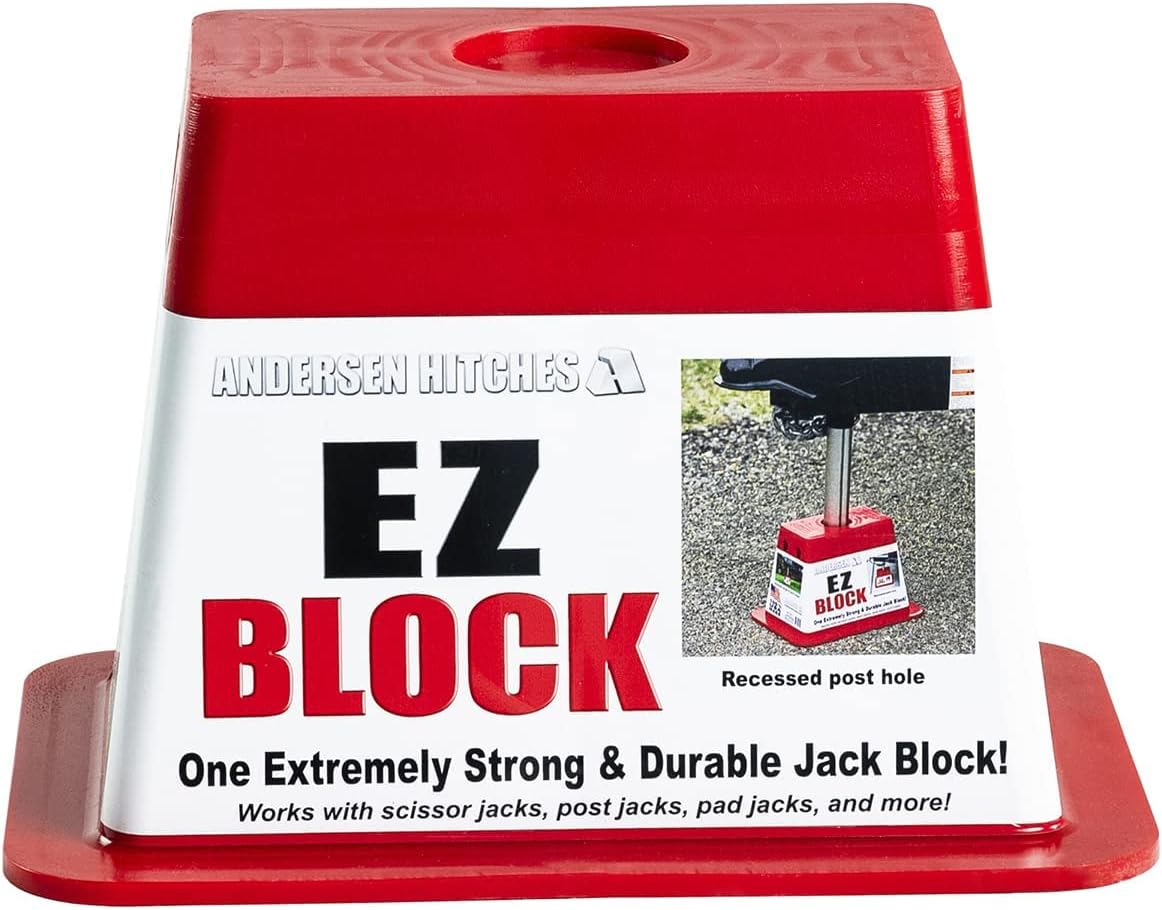 ANDERSEN HITCHES | RV Accessories | Single Trailer EZ Jack Block| Leveling System | RV Stabilizer Stands | Heavy Duty Camper Level for RVs | 3621