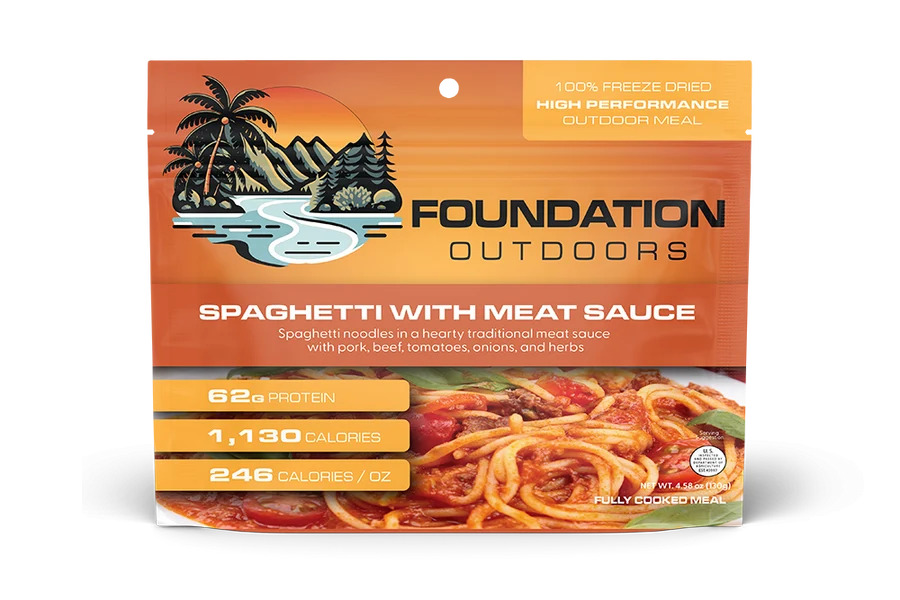 FOUNDATION Outdoors Spaghetti with Meat Sauce Freeze-Dried Meal