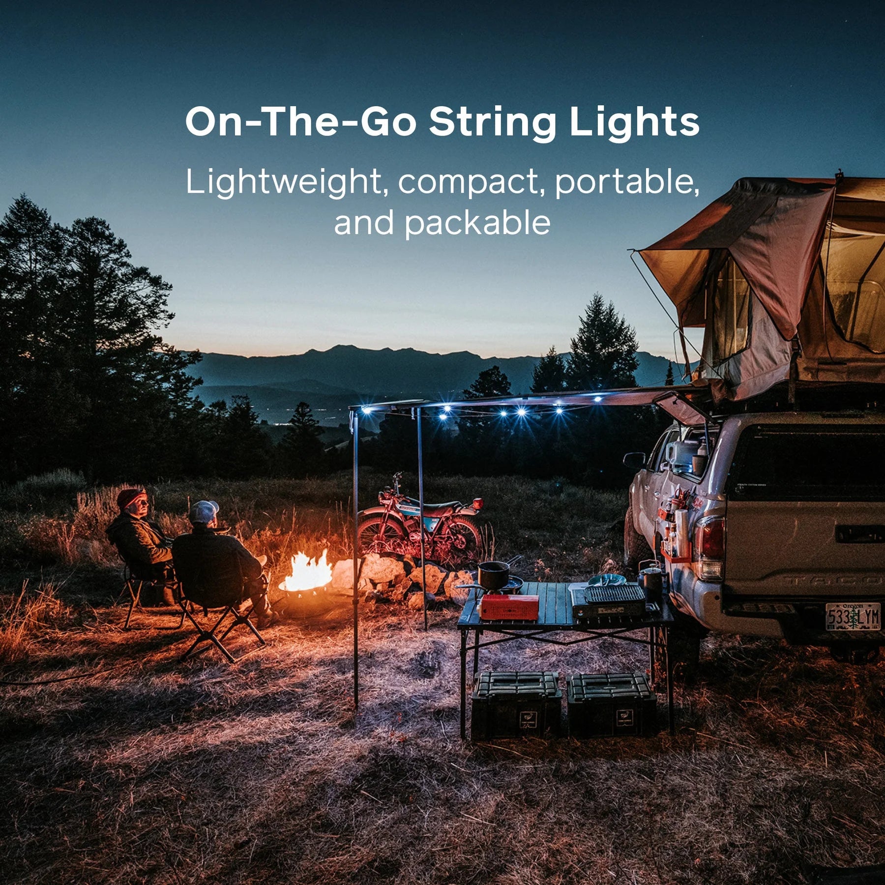 Detail of Shatterproof LED Bulbs on 18ft Nylon-Braided Cord