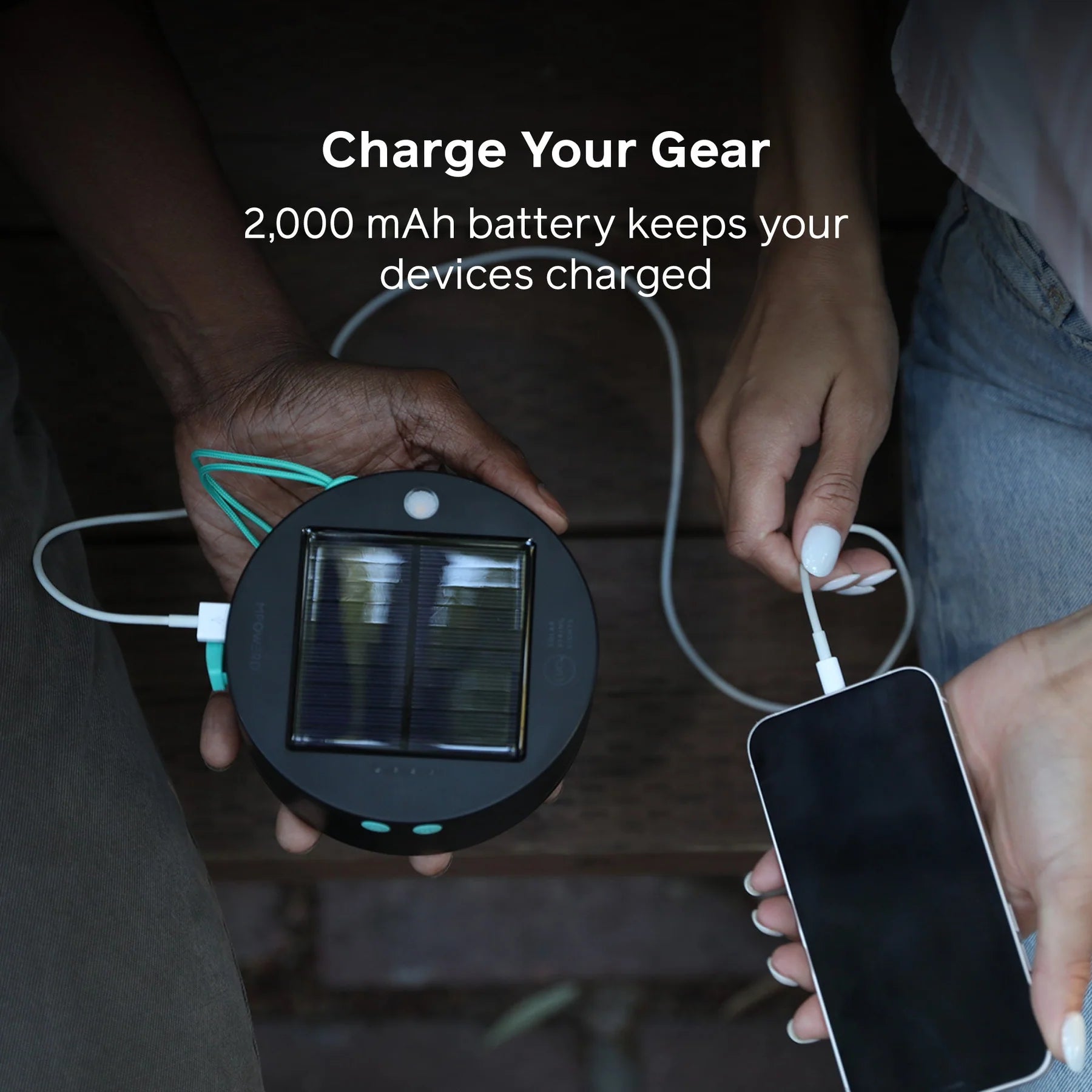 External Flashlight Feature on the Solar String Light Base Unit