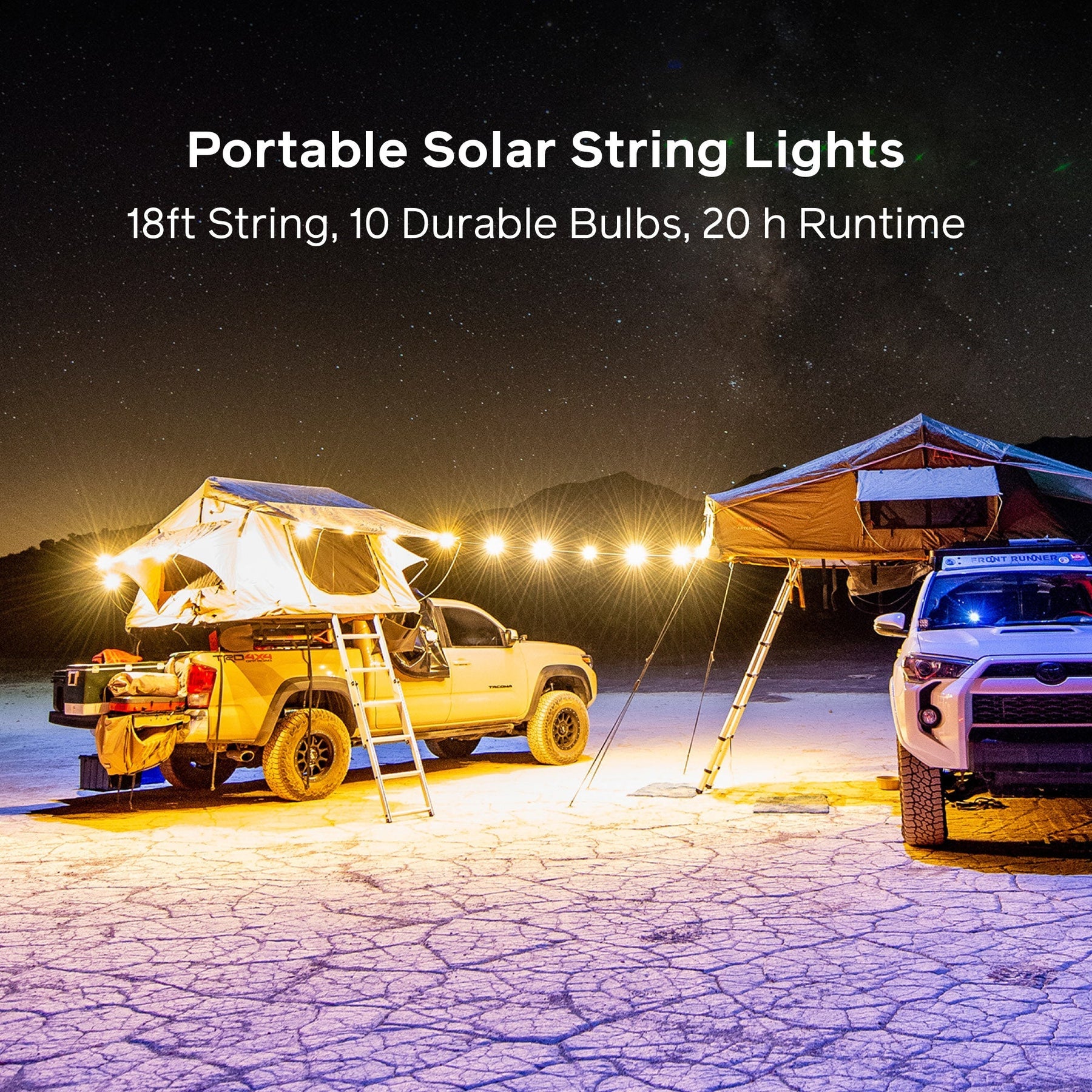Solar String 18' Warm White Portable String Lights with Solar Charging Base