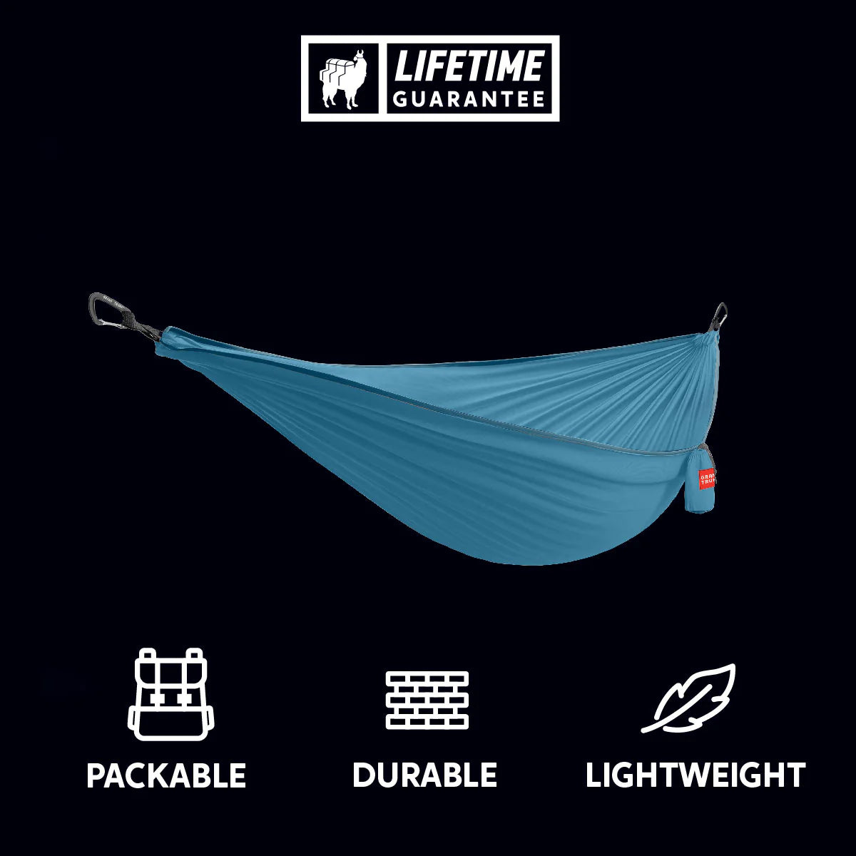 Outdoor camping hammock ideal for hiking, surfing, backpacking, and backyard lounging adventures