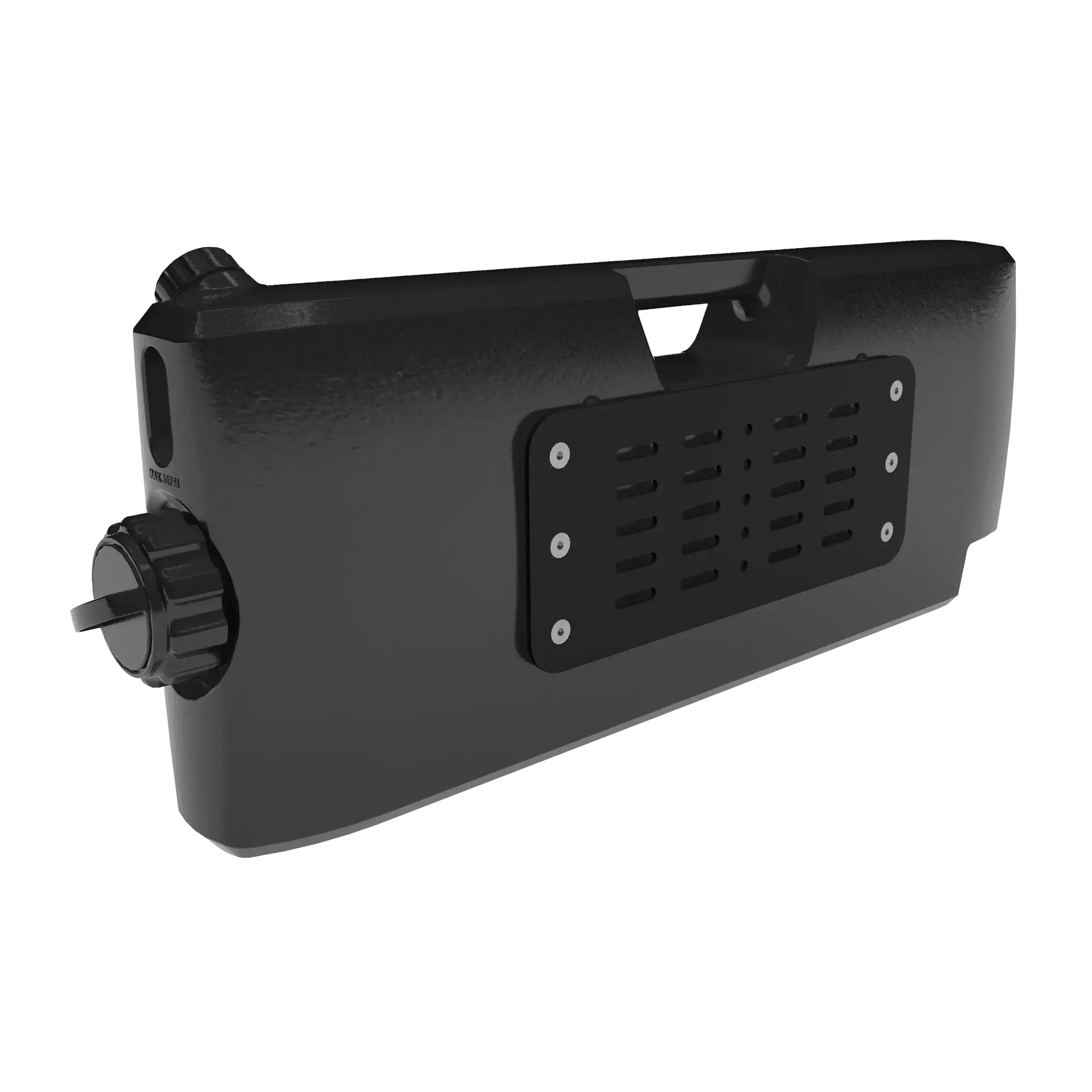 Overlander 5-Gallon Tank Mounted on a Truck Bed Rack – The tank securely attached to a truck's bed rack for easy water access.
