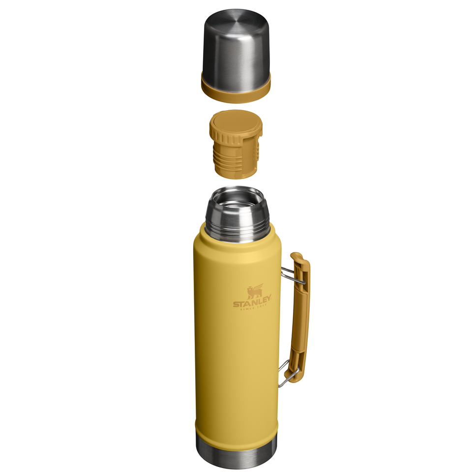 Slim Dijon metal bottle for hot and cold drinks