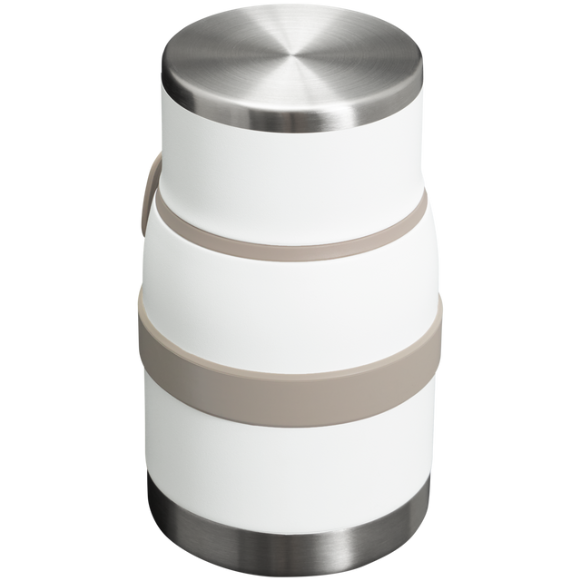Double-wall vacuum insulated food jar for hot soup or cold meals