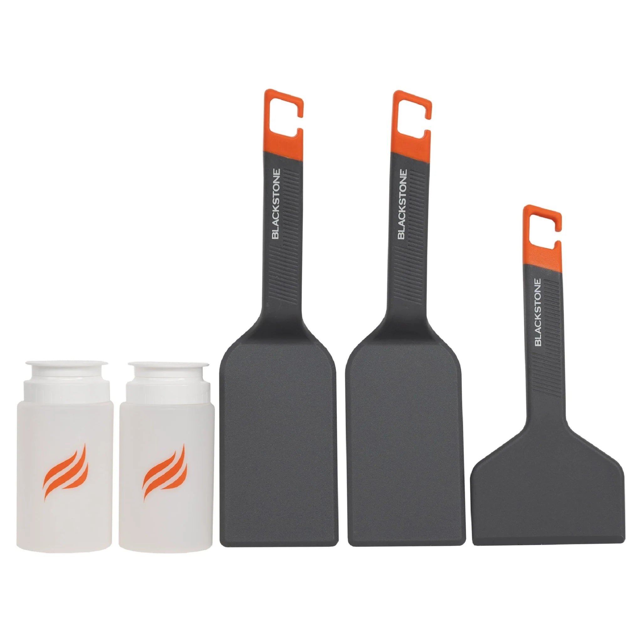 Blackstone 5 piece griddle camping kit with spatulas scraper and squeeze bottles