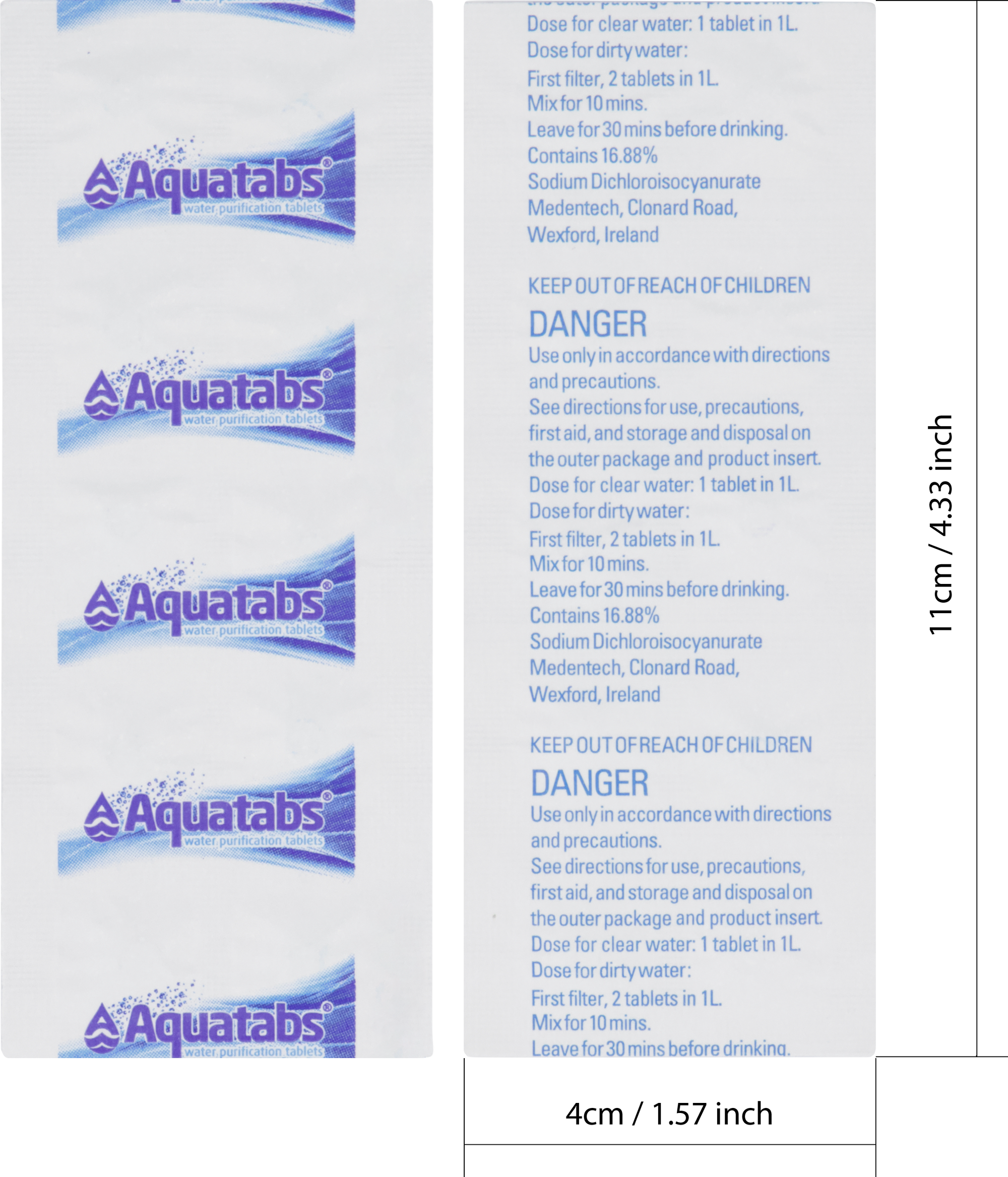 NSF 60 approved water purification tablets for safe drinking water while travelling