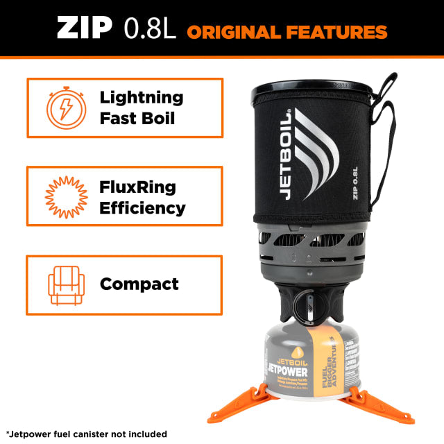 Jetboil Zip 0.8L FluxRing cooking system lightweight camping stove