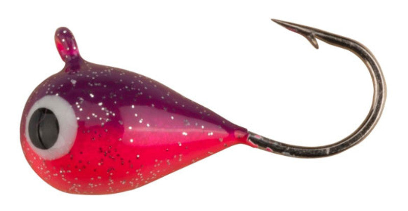 Close-up view of Berkley Fusion19 Tungsten Jigs highlighting the sharp needle point hooks and durable tungsten body for light biting fish.