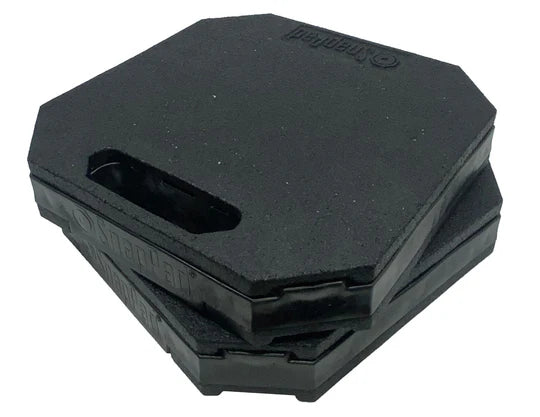 StakPad™ RV jack pad 12x12x2 inches with rubber top, tough and durable for leveling RVs, supports over 40,000lbs