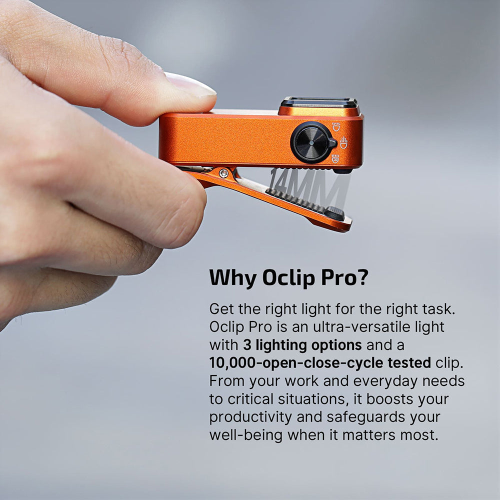Olight Oclip Pro Orange USB-C rechargeable clip light