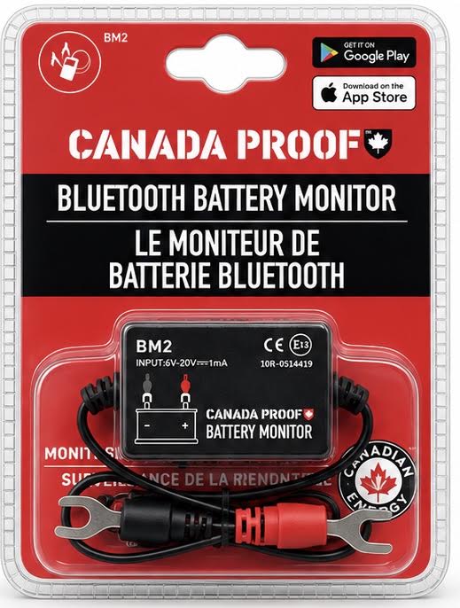 Canada Proof BM2 Bluetooth Battery Monitor for 12V vehicle batteries

