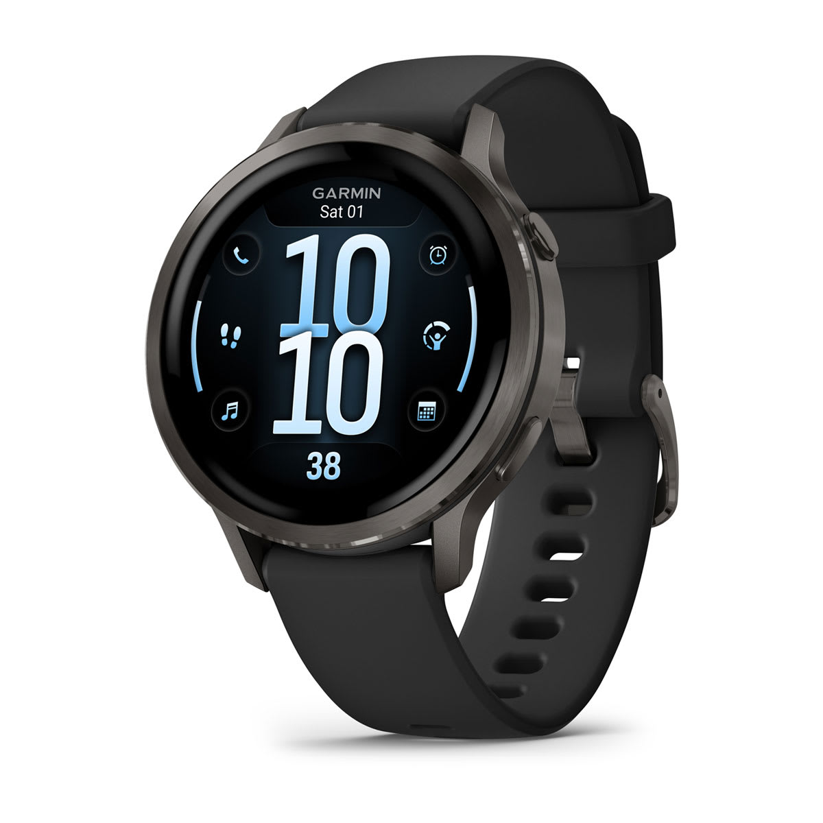 Garmin Venu 4 GPS smartwatch with stainless steel design and bright display