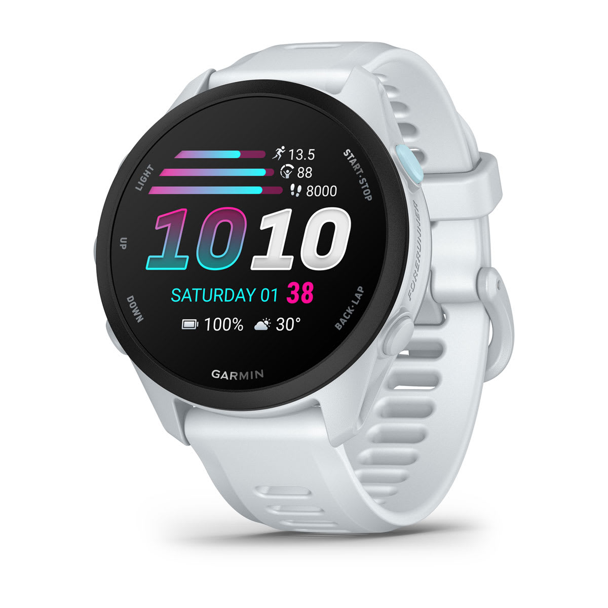Garmin Forerunner 70 running watch with GPS, heart rate monitoring, and training metrics