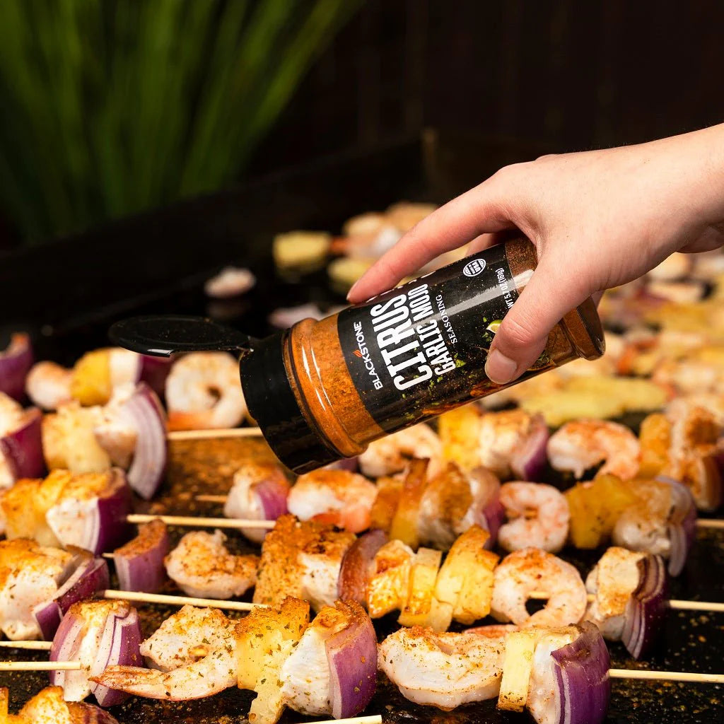 Blackstone citrus chili seasoning for grilled meats vegetables and seafood