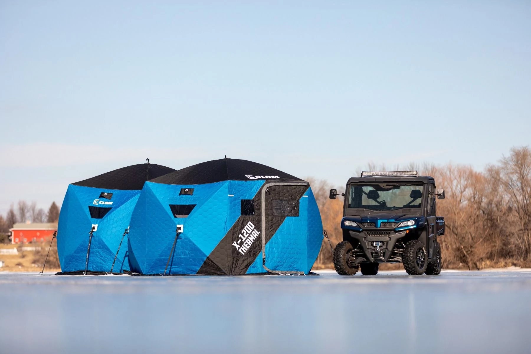 Clam X-1200 insulated ice fishing hub shelter with Full Thermal Trap Technology